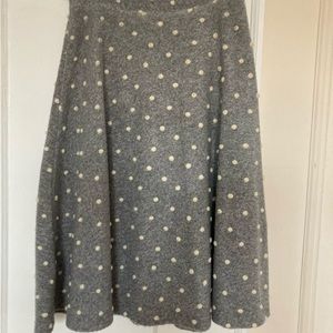 Anthropologie Snow Flurry Pom Pom Midi Skirt